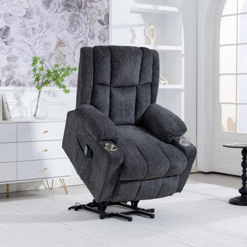 Aufstehsessel 8205 mit Massage und Wärme – Dunkelgrau
